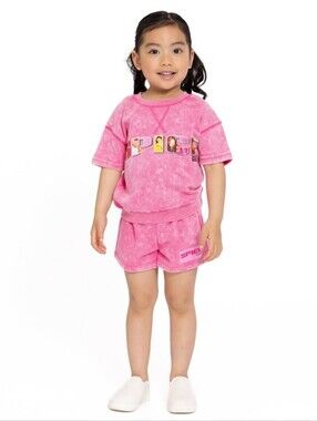 Spice Girls Pink Crop Tee & Shorts Set